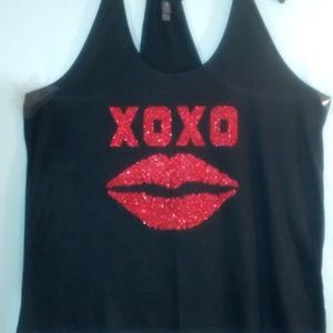 Custom Made NWOT, XOXO Kiss Tank Top❤❤❤❤